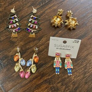 Sugar fix Bauble Bar Christmas Earrings - 4 Pairs